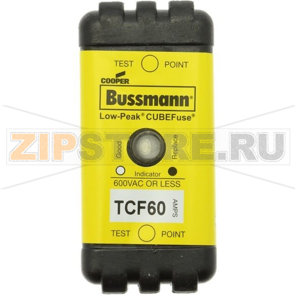 Предохранитель, 60 A, AC 600 В, DC 300 В, 300 кА, 26x29x55 мм, CF, J, 1P, UL, CSA, с задержкой Eaton 