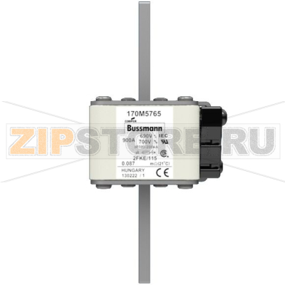 Предохранитель, 900 A, AC 690 В, 200 кА, size 2, 61x77x135 мм, aR, IEC UL Eaton FUSE 900A 690V 
