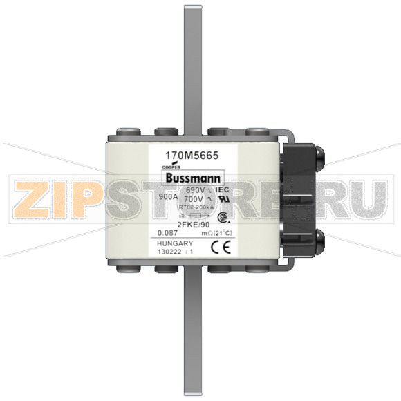 Предохранитель, 900 A, AC 690 В, 200 кА, size 2, 61x77x135 мм, aR, IEC UL Eaton FUSE 900A 690V 