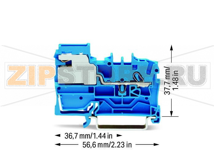 1-проводные клеммы с размыкателем нейтрали; 2,5 мм; Push-in CAGE CLAMP®; 2,50 mm; синие Wago 2002-7114 