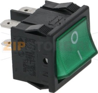 SWITCH 2-POLES BRIGHT GREEN 0-1