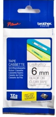 Самоклеящаяся непрерывная ламинированная лента Brother черн/прозр (шир. 6 мм) 