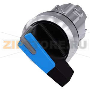 АКТУАТОР ПОВОРОТНОГО ПЕРЕКЛЮЧАТЕЛЯ С ВОЗМОЖНОСТЬЮ ПОДСВЕТКИ, 22MM, КРУГЛ., ГЛЯНЦЕВЫЙ МЕТАЛЛ, ДЛИННАЯ ЧЁРНАЯ РУКОЯТКА С СИНЕЙ ВСТАВКОЙ, 2 КОММУТАЦИОННЫХ ПОЛОЖЕНИЯ: O-I, С ФИКСАЦИЕЙ, УГОЛ ПОВОРОТА РУКОЯТКИ 90 ГРАД. : 10:30Ч./13:30Ч. Siemens 3SU1052-2CF50-0A 