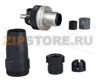 Разъем 3 А, 5 контактов, М12 Schneider Electric XZCC12MDM50B 