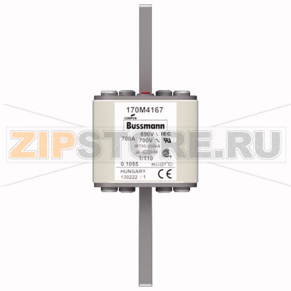 Предохранитель, 700 A, AC 690 В, 200 кА, DIN 1, 53x66x138 мм, aR, DIN, IEC Eaton FUSE 700A 690V 
