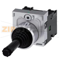 Координатный соединитель, 22 мм, кругл., глянцевый металл, цвет: черный, 2 положения переключателя, с горизонтальным нажатием на кнопку, с механической блокировкой, в положении O, с держателем, 1 НО, 1 НО, винтовой зажим, Siemens 3SU1150-7BC88-1NA0