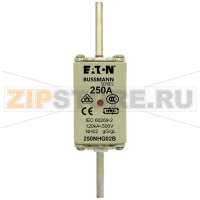 Предохранитель, 250 A, AC 500 В, 120 кА, NH02, gL/gG, IEC Eaton NH FUSE 250A 500V GG/GL SIZE 02