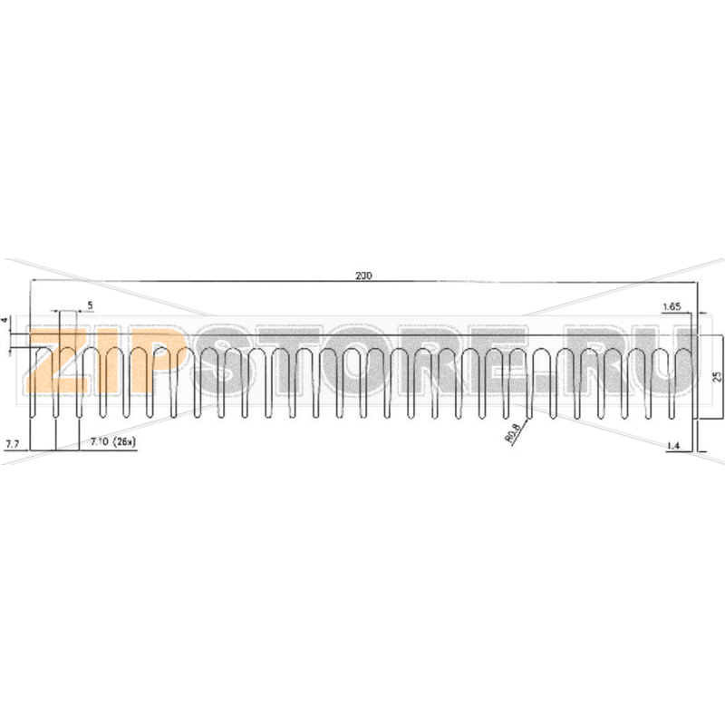 Радиатор 1.18 К/Вт, 100x200x25 мм Pada Engineering 8232/100/N 