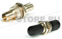 Hyperline FA-S00Z-ST/ST-N/BK-SL Оптический проходной адаптер ST/UPC-ST/UPC, SM/MM, simplex, корпус металл, черные колпачки