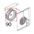 Ventola D=196, H=61, 38 pale inox dado M8 Unox XV 203G