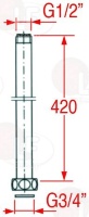 ДУШЕВАЯ ТРУБКА Ø 3/4" ВЫСОТА - 420 ММ
