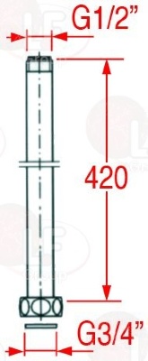 ДУШЕВАЯ ТРУБКА Ø 3/4" ВЫСОТА - 420 ММ 
