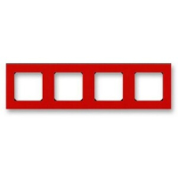 Рамка четырехместная, красный/дымчатый чёрный ABB 2CHH015040A6065