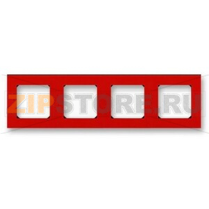 Рамка четырехместная, красный/дымчатый чёрный ABB 2CHH015040A6065 