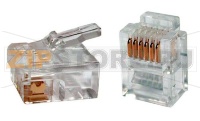 Hyperline PLUG-6P6C-P-C2-100 Телефонный разъем RJ-12(6P6C) (3 µ''/ 3 микродюйма) (100 шт)