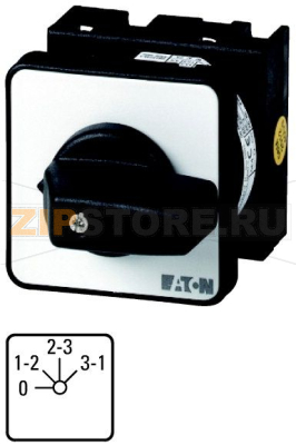Переключатели вольтметра, контакты: 4, 20 A, 45°, с фиксацией Eaton T0-2-8011/E 