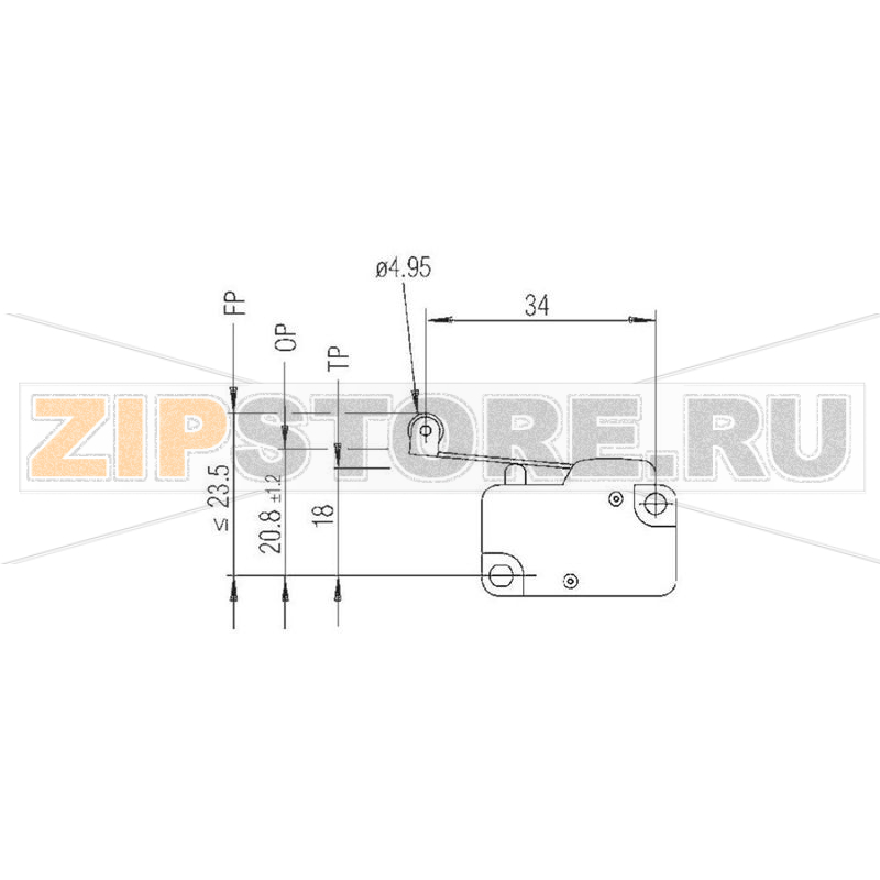 Микропереключатель 250 В/AC, 10 А, 1 x вкл/вкл, без фиксации, 1 шт Marquardt 1006.1511 