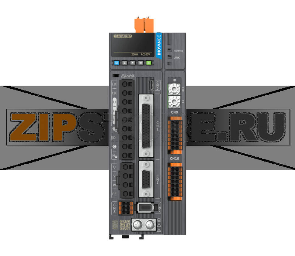 Сервопривод 220 В, 1.6 A, 0.2 кВт, 1 фаза, CANopen, Modbus RTU, STO, IP20 Inovance SV680PS1R6S-GINT 