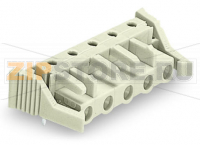 MCS MIDI Розетка под пайку THT; 0.6 x 1.0 mm solder pin; угловые; 100% защита от неправильного подсоединения; Фиксирующий рычаг; Шаг контактов 7,5 мм; 7-пол.; светло-серые Wago 722-837/039-000