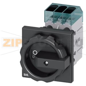 Главный выключатель 3-пол., Iu 25A рабоч.коммутация при AC-23 A при 400В 9,0кВт фронт уст. базовая устан. с центр.отверст. 22,5мм ручка черный черный 66 x66 mm Siemens 3LD3154-0TK51 