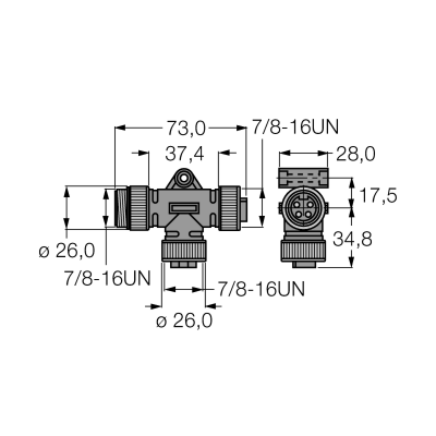 Разветвитель 2-х канальный Turck RSV-2RKV 48 