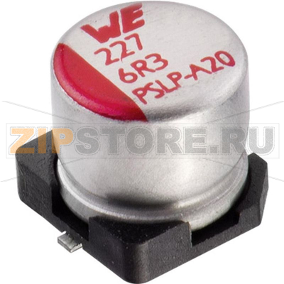 Конденсатор 39 мкФ, SMD, 20 В, 6.3x7.7 мм, 1 шт Würth Elektronik WCAP-PSLP 