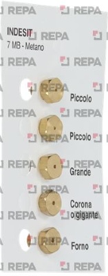 NAT. GAS INJECTORS 7MB INDESIT KIT 5 PCS 