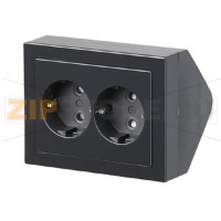 Розетка двойная, угловая, антрацитовая ABB 2TKA00001611