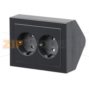Розетка двойная, угловая, антрацитовая ABB 2TKA00001611 