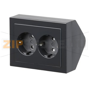 Розетка двойная, угловая, антрацитовая ABB 2TKA00001611 