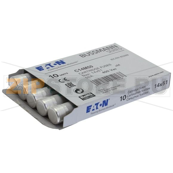 Предохранитель, 50 A, AC 400 В, 120 кА, 14x51 мм, aM, IEC Eaton CYL FUSE >STR >14x51 50A GG 400 