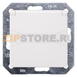 DELTA I-SYSTEM ТИТАНОВО-БЕЛЫЙ РОЗЕТКА SCHUKO 10A DC/16А AC 250В C ЗАЩИТНЫМ КОНТАКТОМ  C ОТКИДЫВАЮЩЕЙСЯ КРЫШКОЙ C БЕЗРЕЗЬБОВЫМИ КОНТАКТНЫМИ ЗАЖИМАМИ ЭЛ.-МЕХ.ЧАСТЬ Siemens 5UB1917 