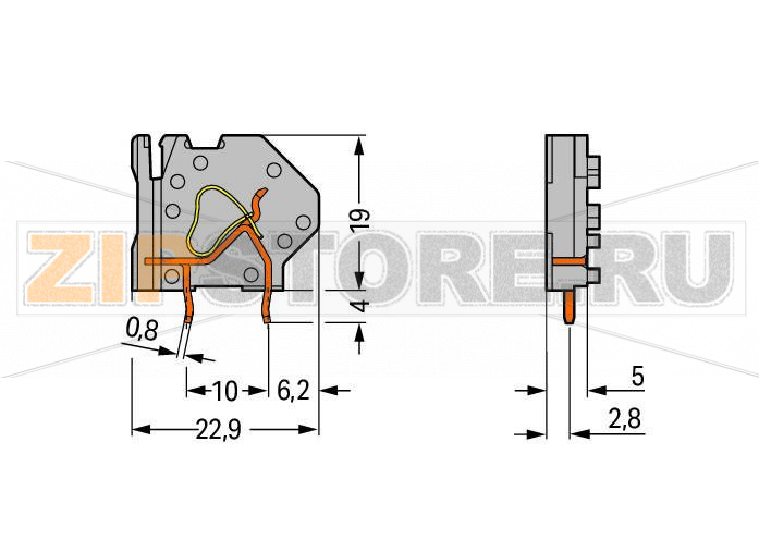 Наборная клемма на печатную плату; 4 mm; Шаг контактов 5 мм; 1-пол.; CAGE CLAMP®; опция объединения; 4,00 mm; зеленые-желто Wago 745-807 Модульные клеммы с зажимами CAGE CLAMP®, приводимыми в действие при помощи отвертки, для индивидуальной сборки клеммных колодокТакже доступны с аттестацией Ex eГребешковые перемычки для объединения и распределения потенциаловДвойные выводы по пайку для высокого уровня механической стабильностиОбеспечивают экономию места благодаря расположению клеммных колодок одна за другойИнтегрированный диагностический отводМаркировочные пазы для миниатюрных маркеров WSB...