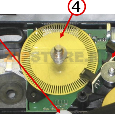 Kit, flag encoder disk (set of 5) Zebra P430i Kit, flag encoder disk (set of 5) Zebra P430iЗапчасть на деталировке под номером: 4