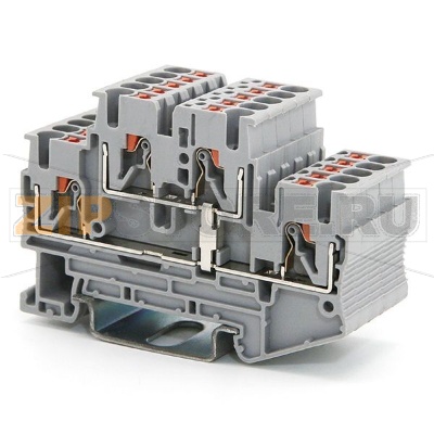 Клемма проходная Push-in, серая CHIKU RPVTT 2,5-PV 