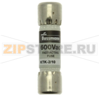 Предохранитель, 2 A, AC 600 В, 200 кА, 10x38 мм, UL, CSA, быстродействующий Eaton LIMITRON FAST A