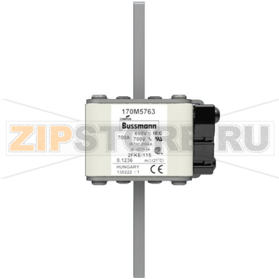 Предохранитель, 700 A, AC 690 В, 200 кА, size 2, 61x77x135 мм, aR, IEC UL Eaton FUSE 700A 690V 