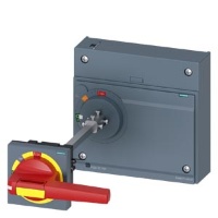 Door mounted rotary operator EMERGENCY-OFF NEMA type 1, 3R, 12, 4/4X with door interlocking, illumination kit 24 V DC and door open function accessory for: 3VA55/3VA65/3VA66 Siemens 3VA9677-0FK37
