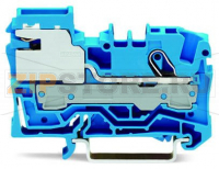 1-проводные клеммы с размыкателем нейтрали; 3; Push-in CAGE CLAMP®; 6,00 mm; синие Wago 2006-7114