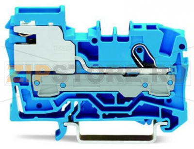 1-проводные клеммы с размыкателем нейтрали; 3; Push-in CAGE CLAMP®; 6,00 mm; синие Wago 2006-7114 