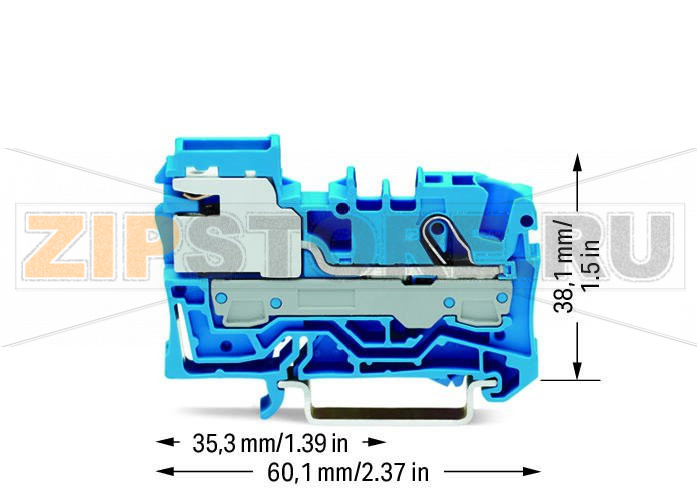 1-проводные клеммы с размыкателем нейтрали; 3; Push-in CAGE CLAMP®; 6,00 mm; синие Wago 2006-7114 