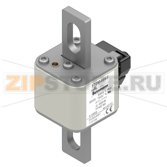 Предохранитель, 800 A, AC 690 В, 200 кА, size 1, 53x69x136 мм, aR, IEC UL Eaton FUSE 800A 690V 