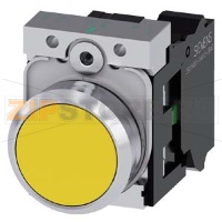 КНОПКА, 22MM, КРУГЛАЯ, МЕТАЛЛИЧЕСКАЯ ГЛЯНЦЕВАЯ, ЖЁЛТАЯ, ПЛОСКАЯ КНОПКА, КОНТАКТЫ МГНОВЕННОГО ДЕЙСТВИЯ, С ДЕРЖАТЕЛЕМ, 1NO, ВИНТОВЫЕ КЛЕММЫ Siemens 3SU1150-0AB30-1BA0