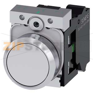 КНОПКА, 22MM, КРУГЛАЯ, МЕТАЛЛИЧЕСКАЯ ГЛЯНЦЕВАЯ, БЕЛАЯ, ПЛОСКАЯ КНОПКА, КОНТАКТЫ МГНОВЕННОГО ДЕЙСТВИЯ, С ДЕРЖАТЕЛЕМ, 1NO,  ПРУЖИННЫЕ КЛЕММЫ, С ГРАВИРОВКОЙ ЛАЗЕРОМ, UPPER CASE Siemens 3SU1150-0AB60-3BA0-Z&amp;nbsp;Y11 