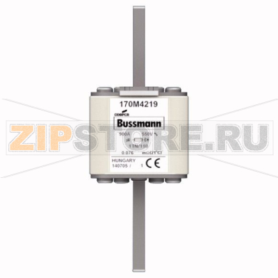 Предохранитель, 900 A, AC 550 В, 200 кА, DIN 1, 53x66x138 мм, aR, DIN, IEC Eaton FUSE 900A 550V 
