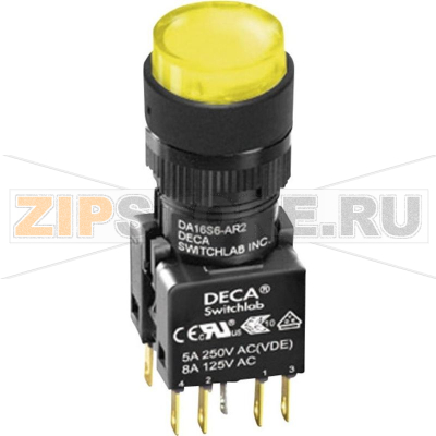 Кнопка 250 В/AC, 5 А, 1 x выкл/вкл, без фиксации, IP65, 1 шт DECA ADA16S6-MR1-B2KY 