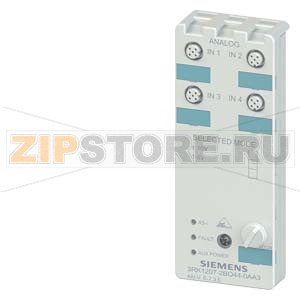 Компактный модуль AS-i K60, аналоговый 4 АВх, IP67 4 x вход, Напряжение +/- 10 В 1–5 В для 4-проводных датчиков 4 x розетка М12 Монтажная панель 3RK1901-0CA00 заказывается отдельно Siemens 3RK1207-2BQ44-0AA3 