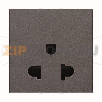 Розетка модульная EU/US стандарта с заземлением, 2P+E, 2M, 13 А, 127 В, антрацитовый ABB 2CLA223800N1801