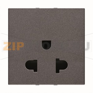 Розетка модульная EU/US стандарта с заземлением, 2P+E, 2M, 13 А, 127 В, антрацитовый ABB 2CLA223800N1801 