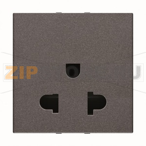 Розетка модульная EU/US стандарта с заземлением, 2P+E, 2M, 13 А, 127 В, антрацитовый ABB 2CLA223800N1801 